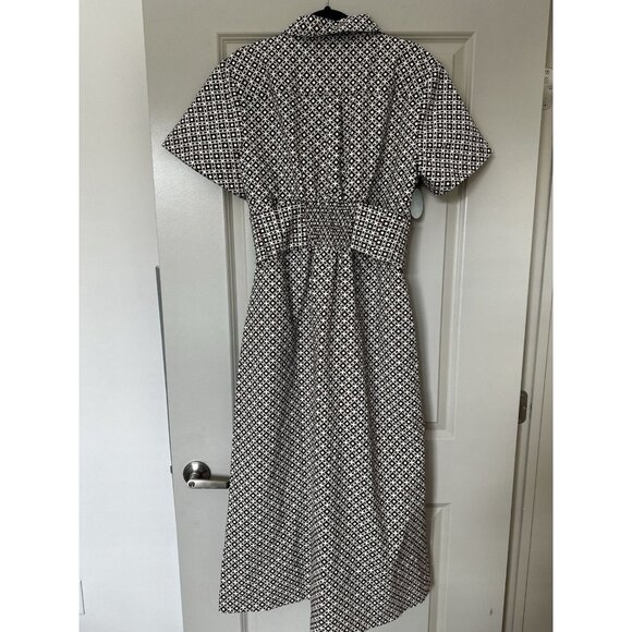 Hill House NWT The Carolina Shirt Dress Chocolate Circular Lattuce XL Midi - Picture 7 of 10